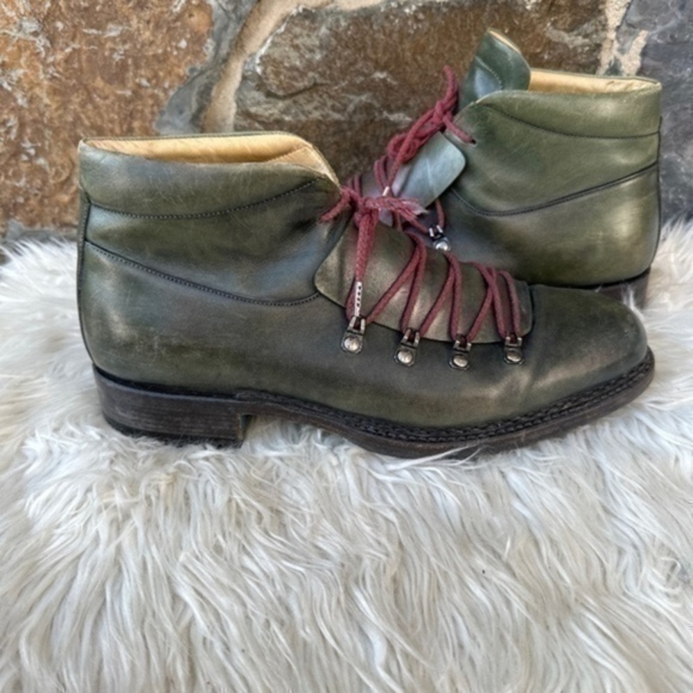 SUTOR MANTELLASSI Vintage Green Leather boot for Men size UK 6.5 ( US 8.5)